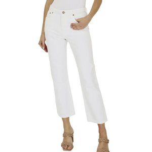 Avec Les Filles High Rise Cropped Straight Leg Jeans